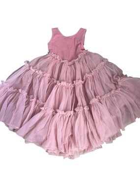 Pink Tiered Tulle Girls' Dress